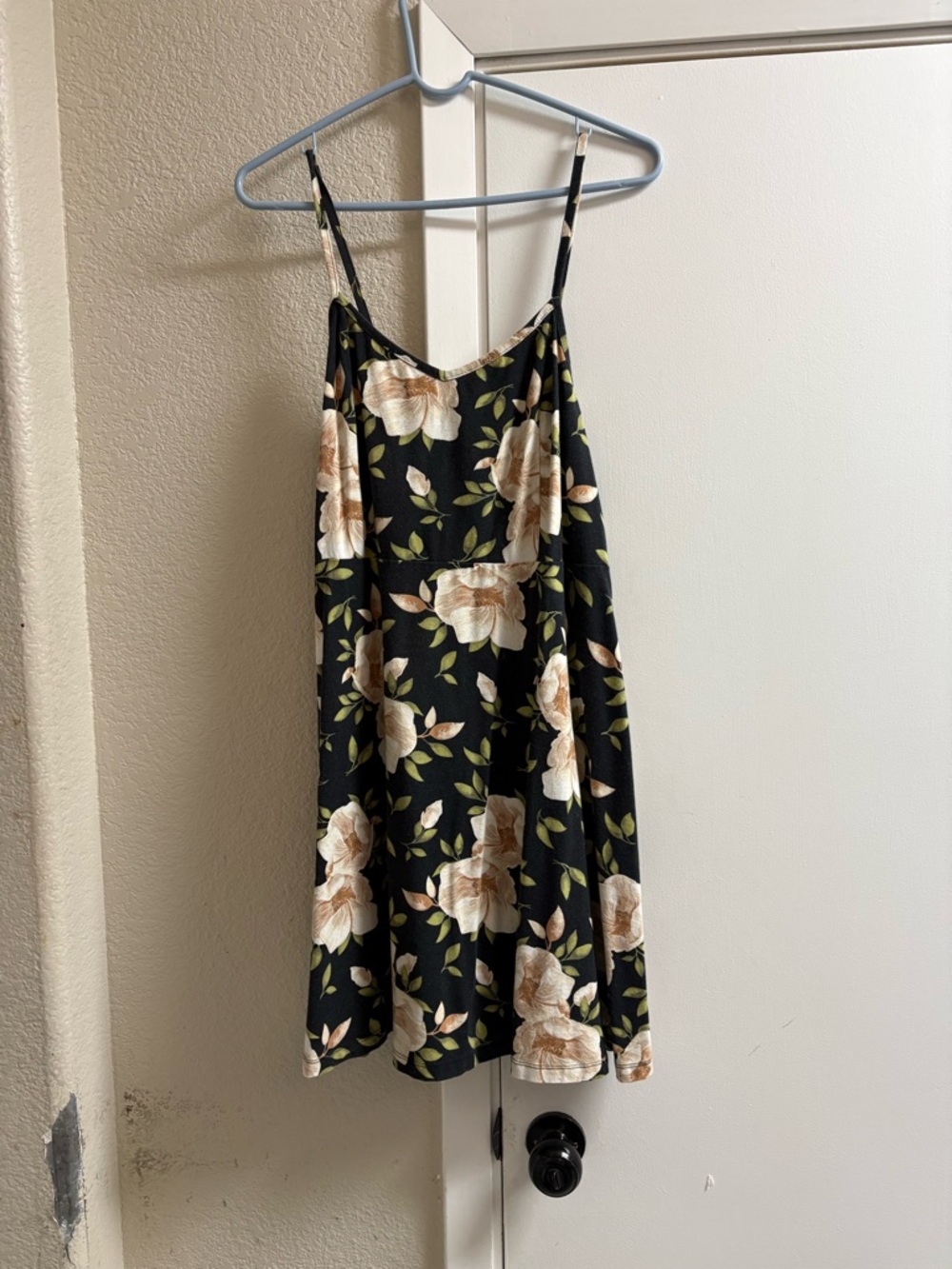 Black Floral Spaghetti Strap Sundress
